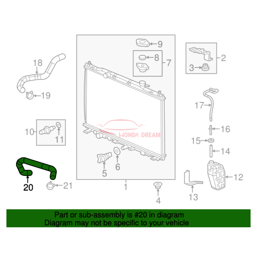 HOSE,WATER LOWER (19502-R5A-A01) - 2