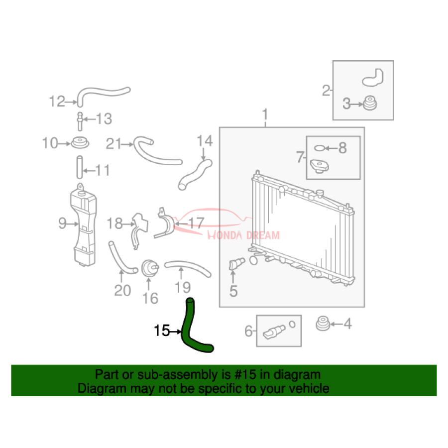 HOSE,WATER LOWER (19502-RBJ-000) - 2