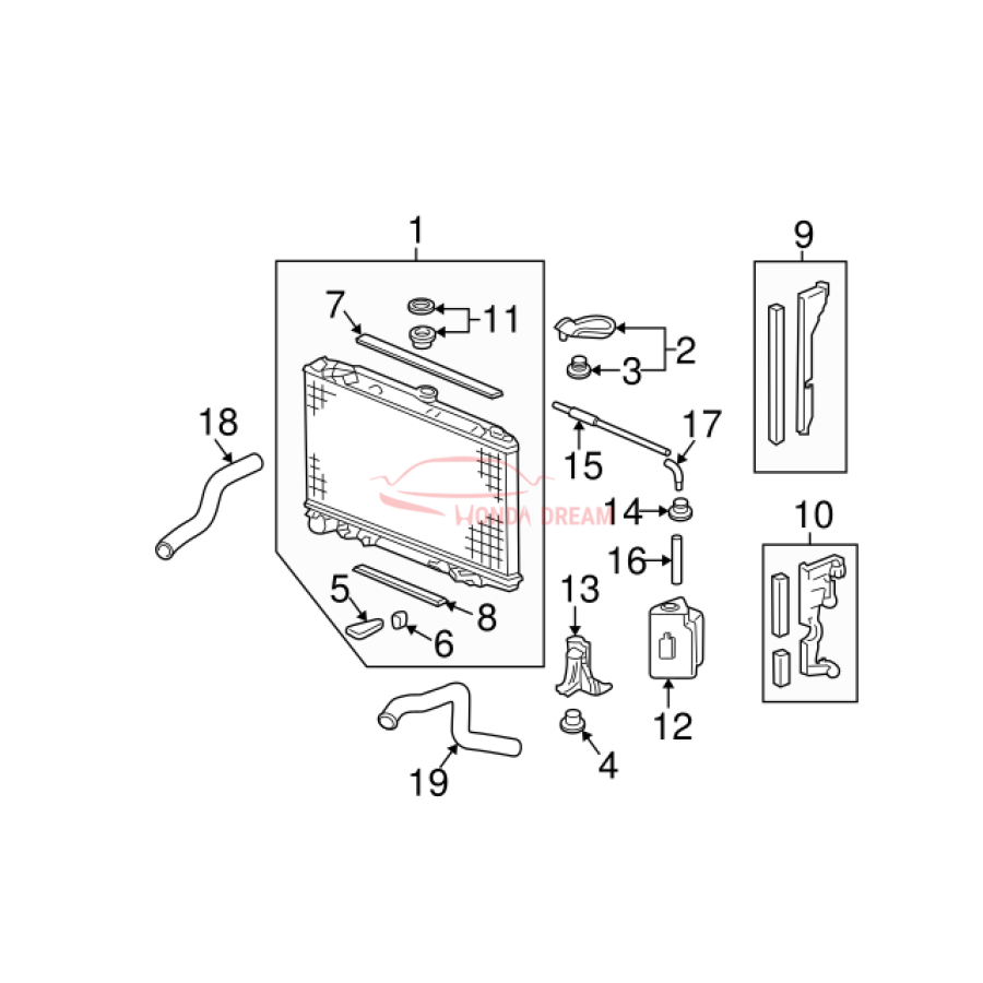 HOSE,WATER LOWER (19502-RJE-A01) - 3