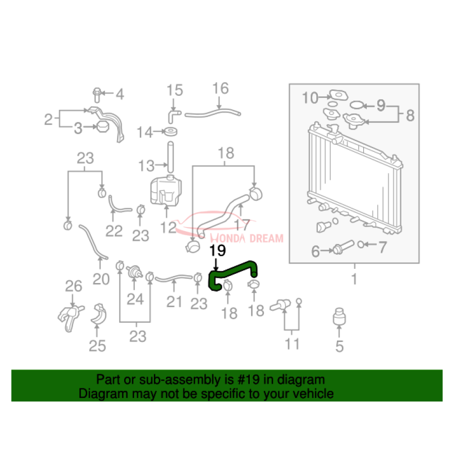 HOSE,WATER LOWER (19502-RZA-A01) - 2