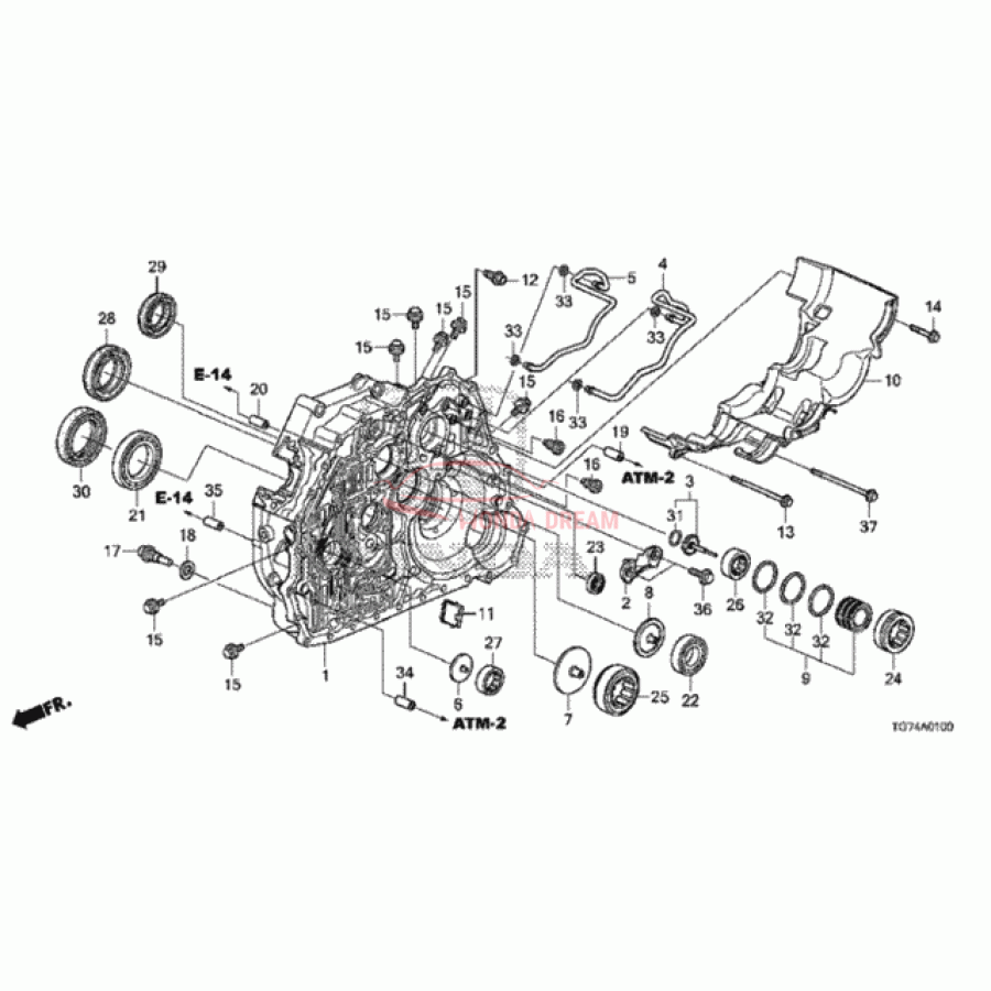 Картер гідротрансформатора (21110-RT4-010) - 1