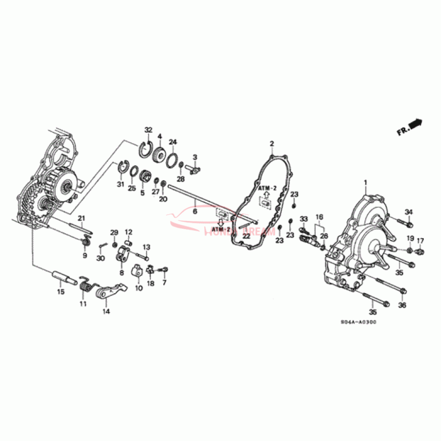 Gasket, transmission side cover (21812-P24-J01) - 1