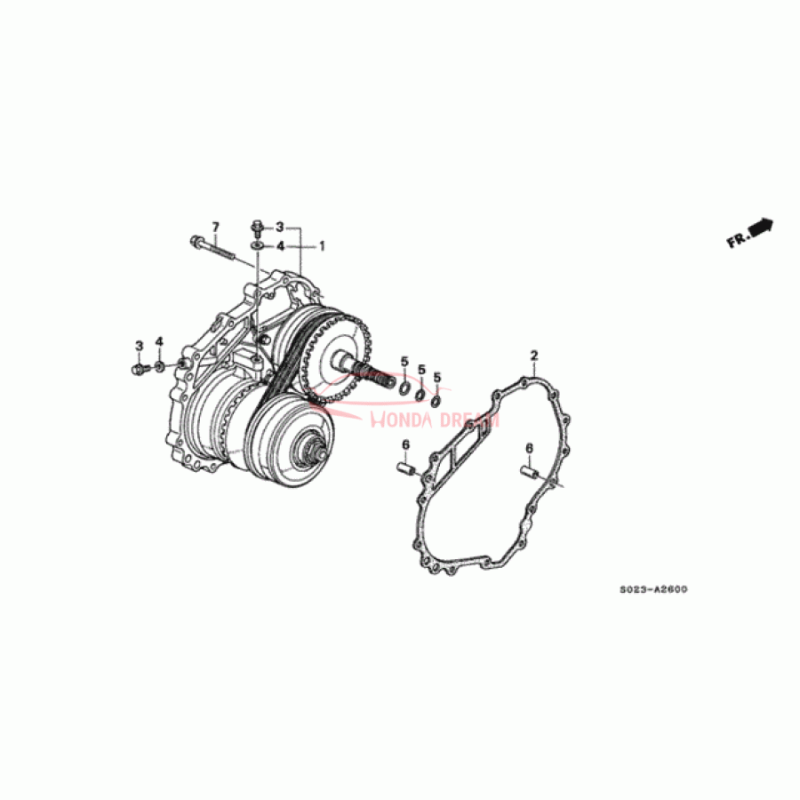 Gasket, transmission side cover (21812-P4V-000) - 1