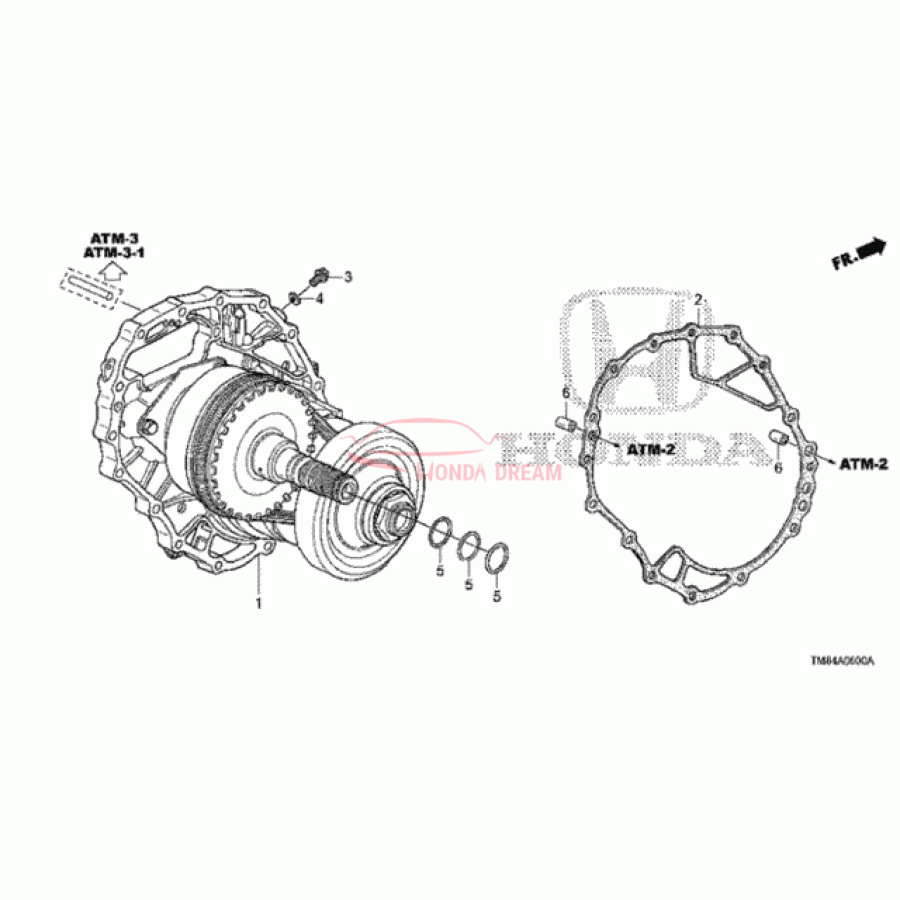 Gasket, transmission side cover (21812-RBL-000) - 1