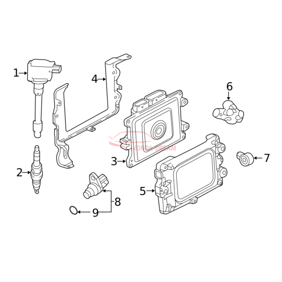 Crankshaft position sensor (37500-5BA-A01) - 3