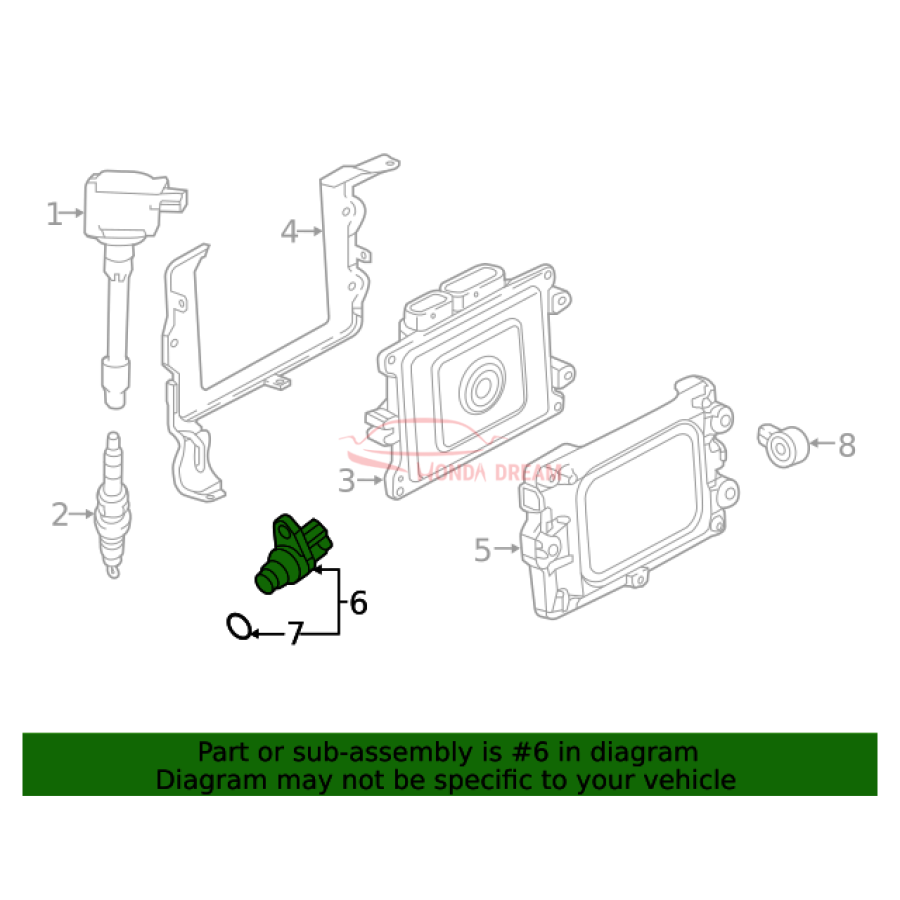 Crankshaft position sensor (37500-5Y3-J01) - 2