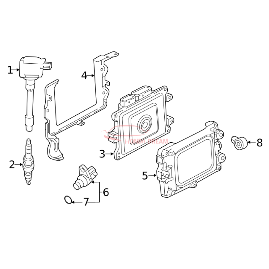 Crankshaft position sensor (37500-5Y3-J01) - 3