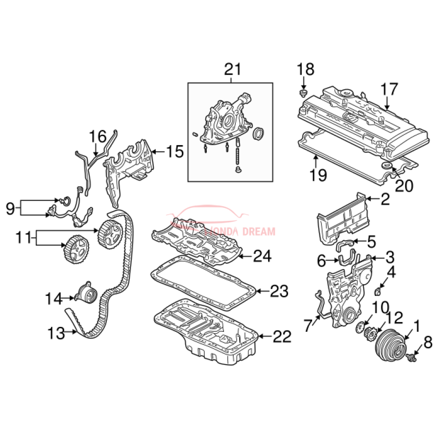 Crankshaft position sensor (37500-P72-A01) - 3