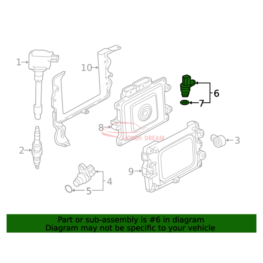 Camshaft position sensor (37510-5Y3-J01) - 2