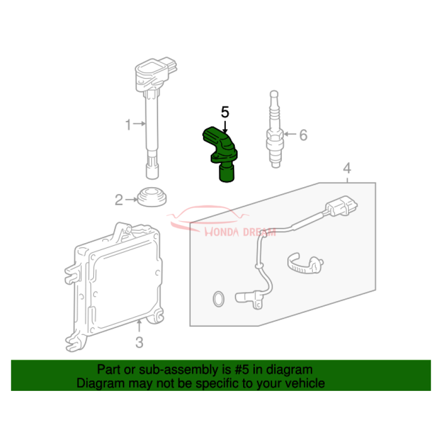 Camshaft position sensor (37510-PZX-003) - 2