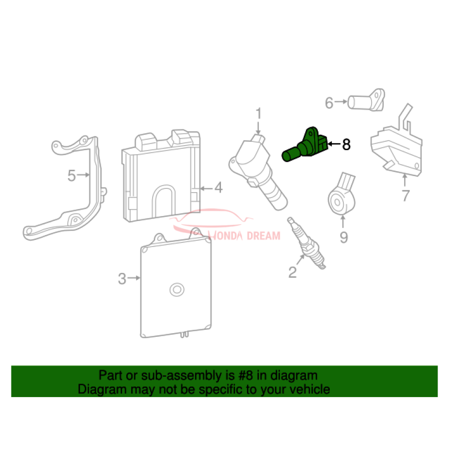 Camshaft position sensor (37510-RNA-A01) - 2