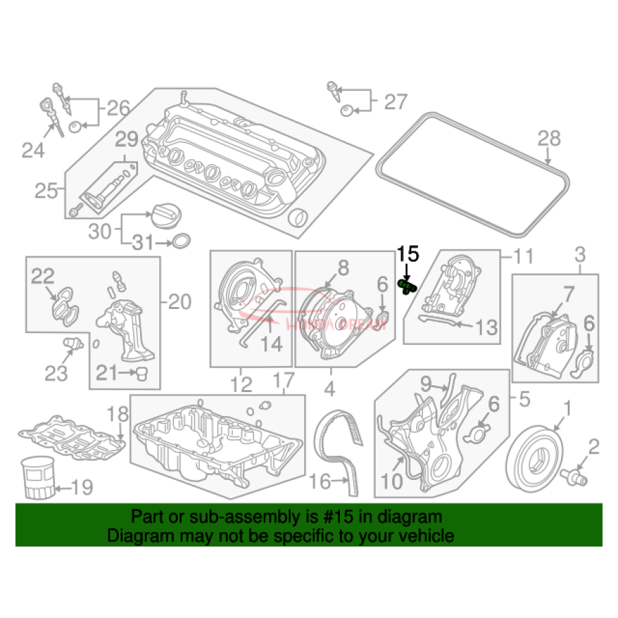 Camshaft position sensor (37840-PGE-A11) - 2