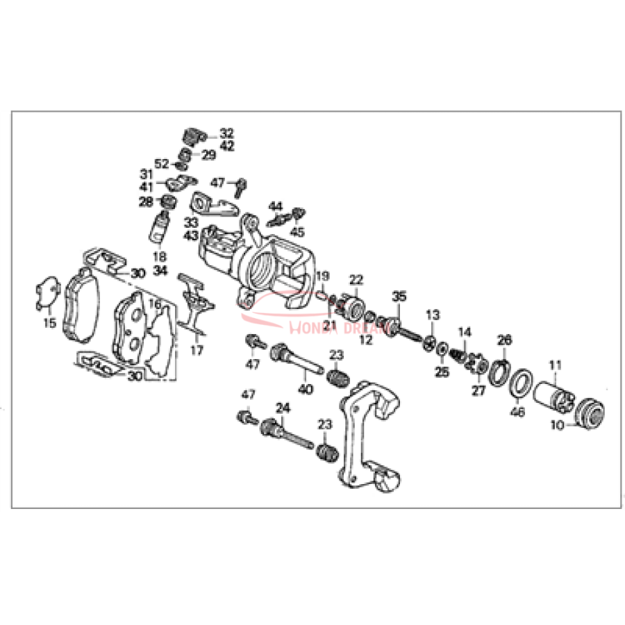 Caliper Sub-Assembly, Right Rear (43018-S04-003) - 2