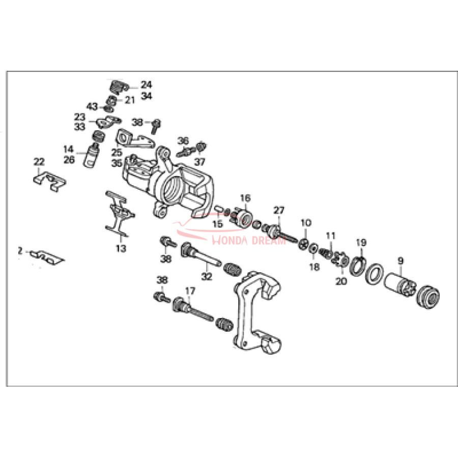 Caliper Sub-Assembly, Right Rear (43018-S04-013) - 3