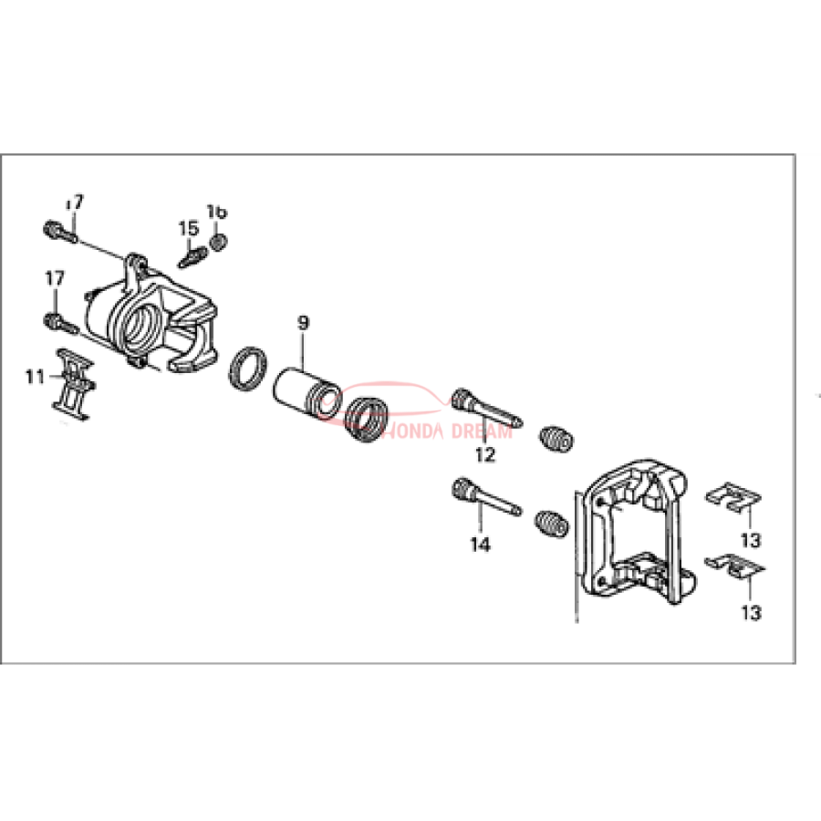 Caliper Sub-Assembly, Right Rear (43018-S0K-A01) - 1