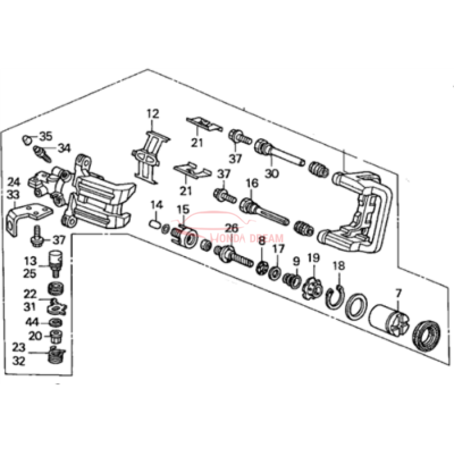 Caliper Sub-Assembly, Right Rear (43018-S2A-003) - 1