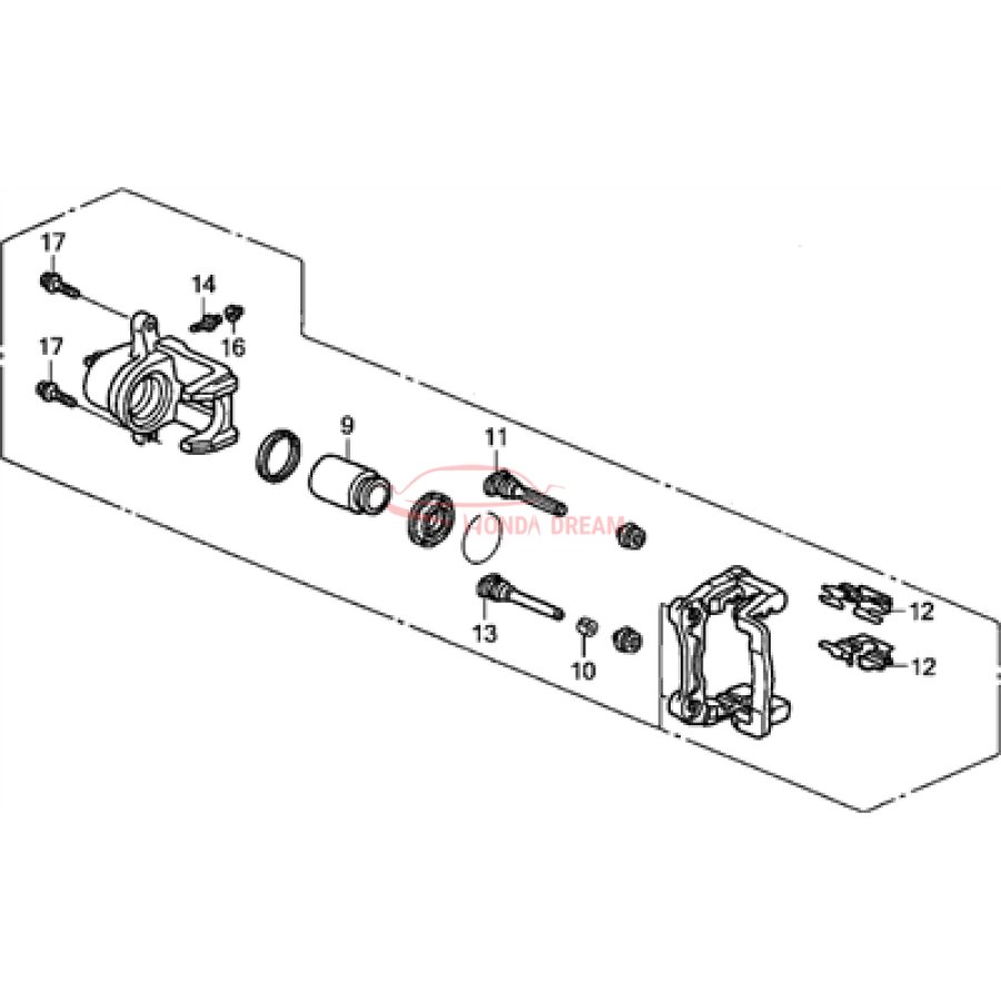 Caliper Sub-Assembly, Right Rear (43018-S3V-A00) - 3