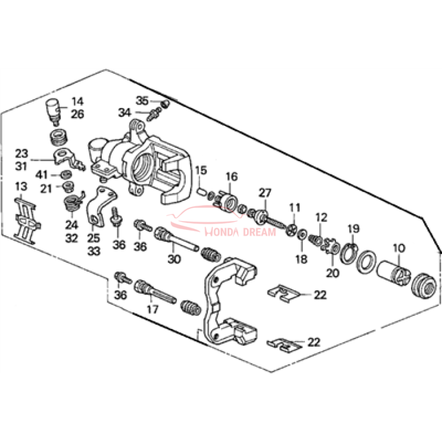 Caliper Sub-Assembly, Right Rear (43018-S5A-J02) - 1