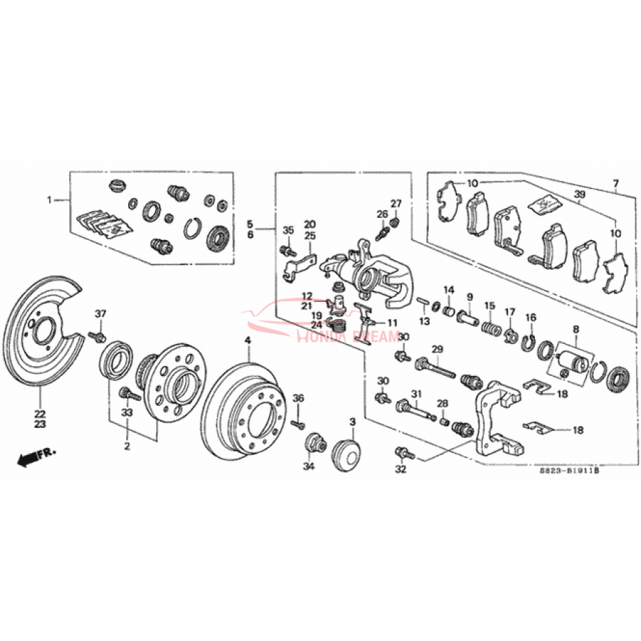 Caliper Sub-Assembly, Right Rear (43018-S84-A12) - 1