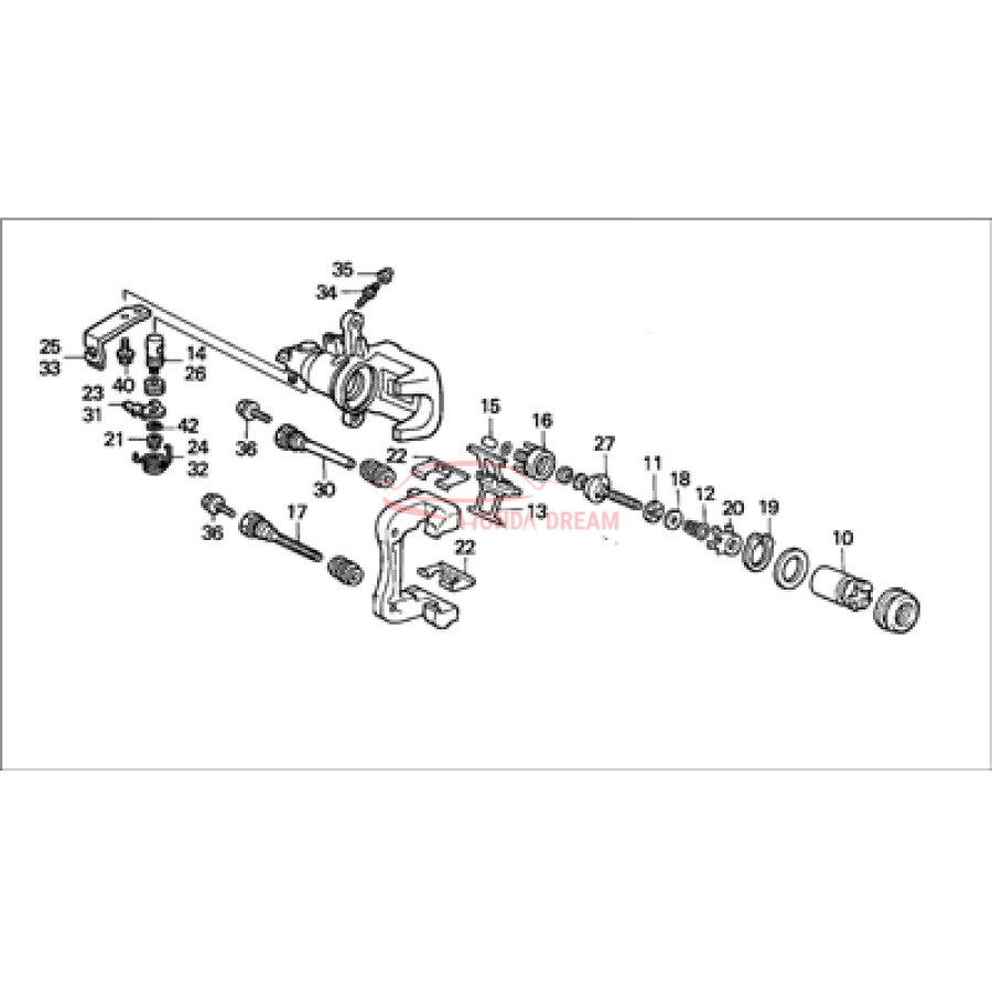 Caliper Sub-Assembly, Right Rear (43018-S84-A54) - 3