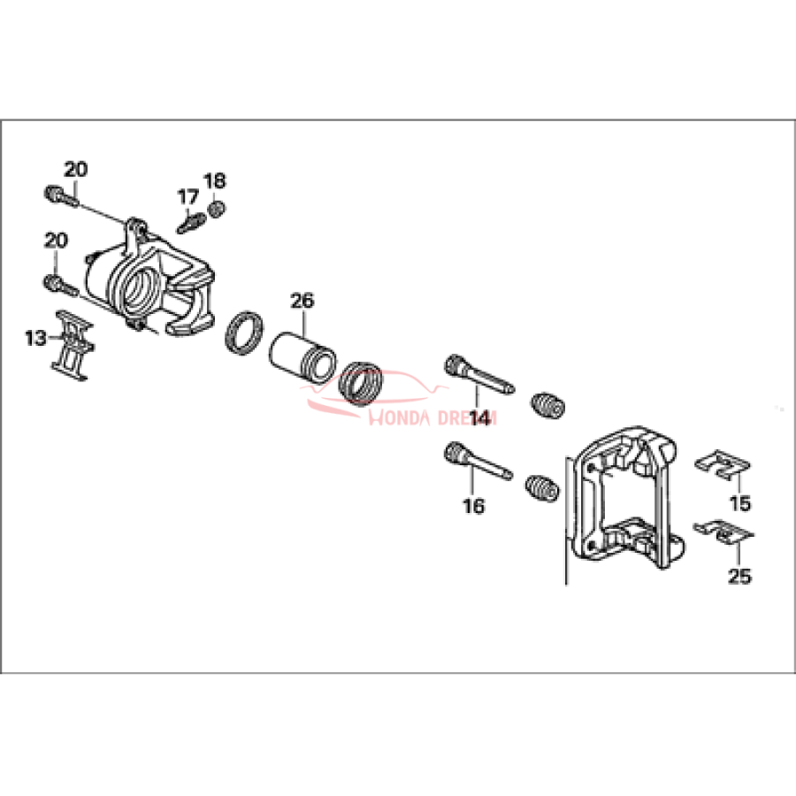 Caliper Sub-Assembly, Right Rear (43018-S9A-E00) - 3