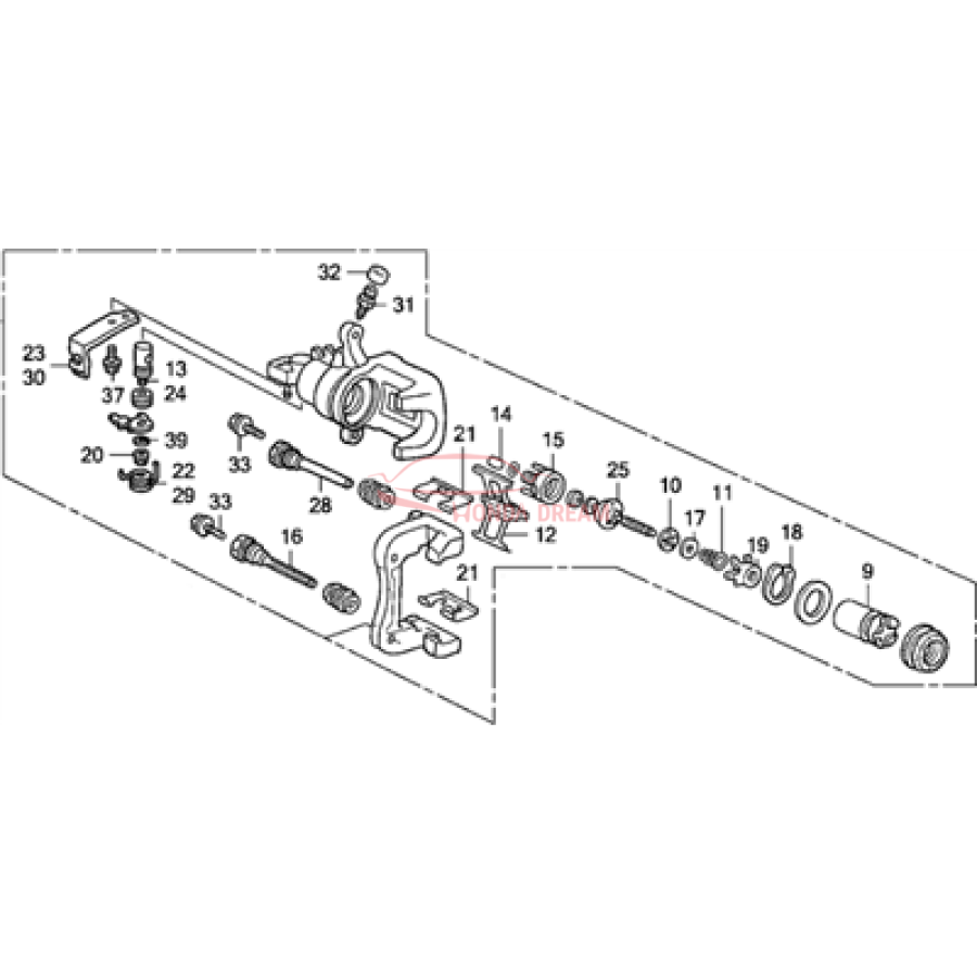 Caliper Sub-Assembly, Right Rear (43018-SDA-A00) - 2