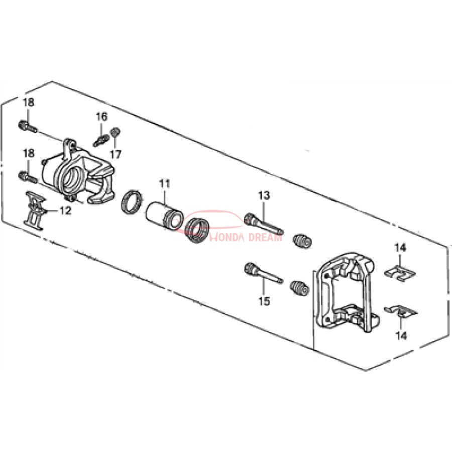 Caliper Sub-Assembly, Right Rear (43018-SEP-A00) - 2