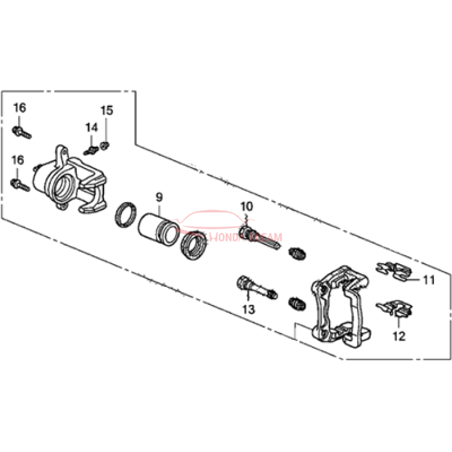 Caliper Sub-Assembly, Right Rear (43018-SHJ-A01) - 3