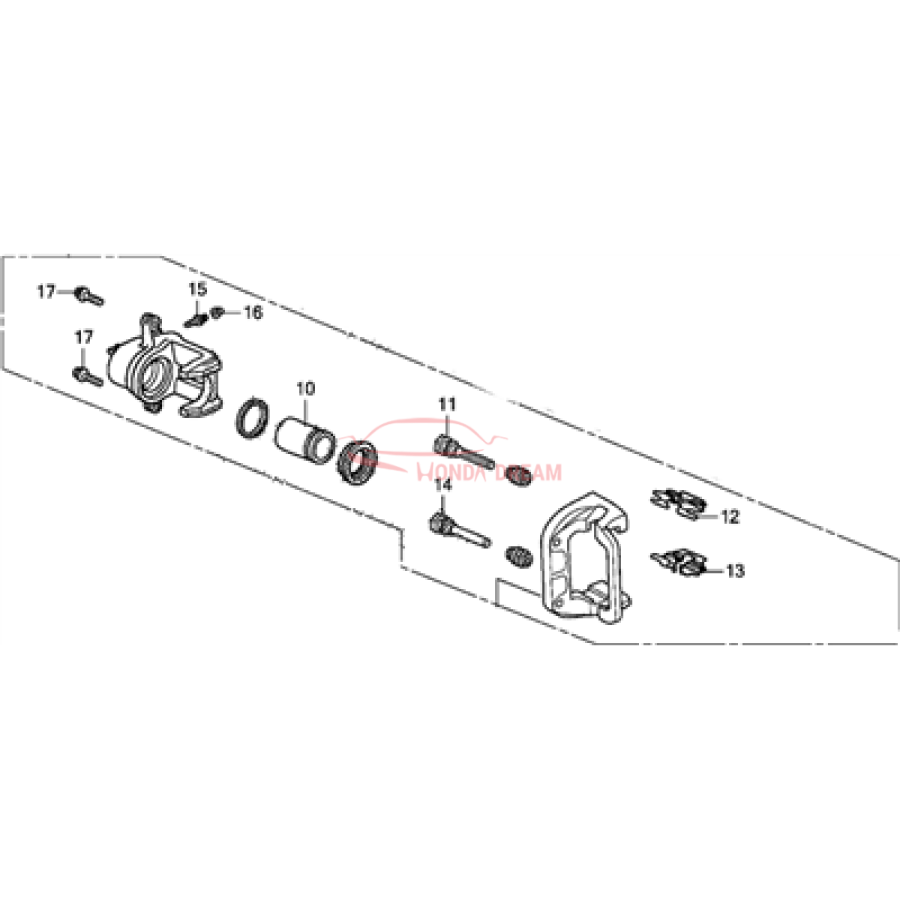 Caliper Sub-Assembly, Right Rear (43018-SJC-A00) - 2