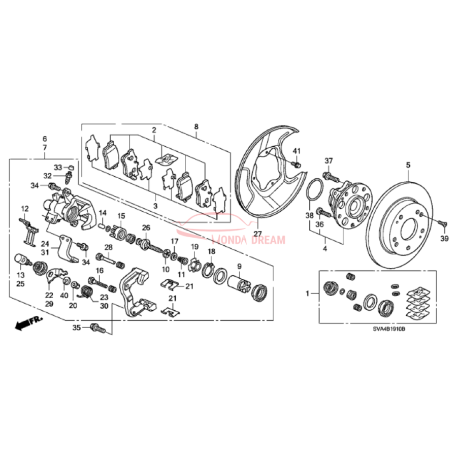 Caliper Sub-Assembly, Right Rear (43018-SNA-A10) - 2