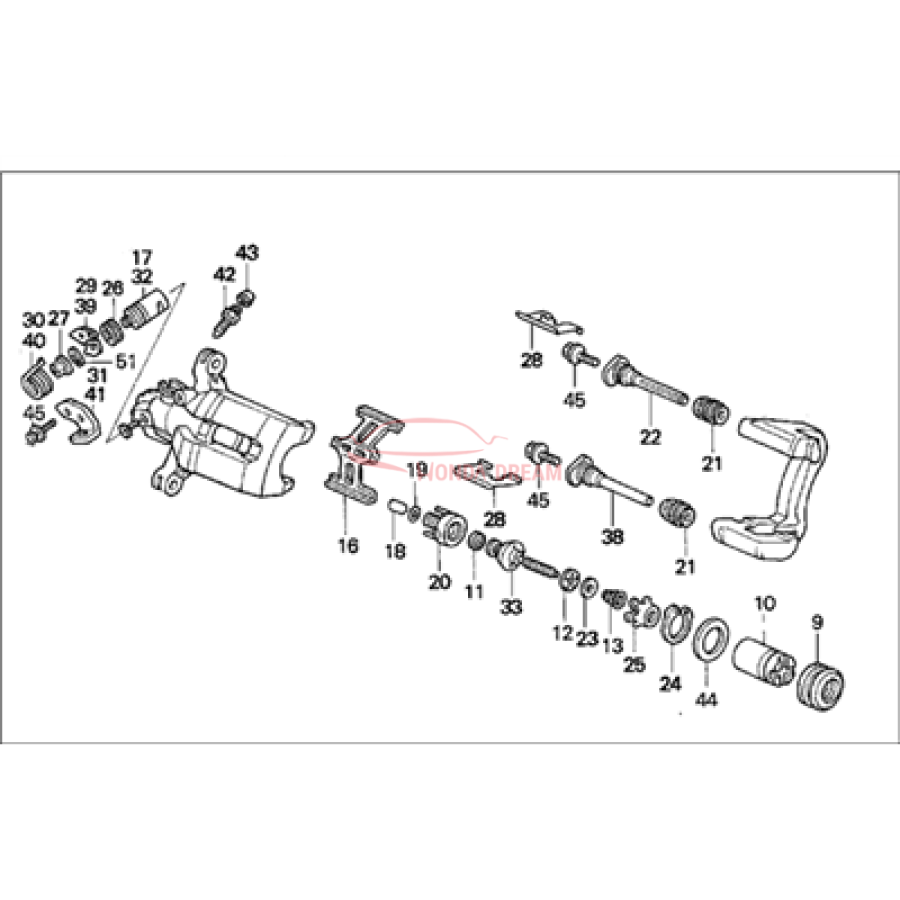 Caliper Sub-Assembly, Right Rear (43018-SS0-000) - 2