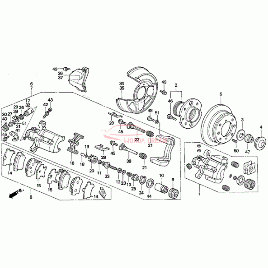 Caliper Sub-Assembly, Right Rear (43018-SS0-010) - 1