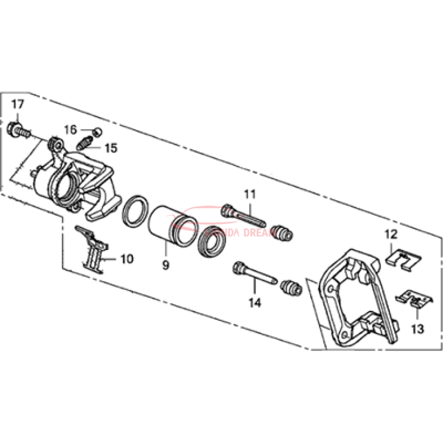 Caliper Sub-Assembly, Right Rear (43018-SWA-A10) - 1