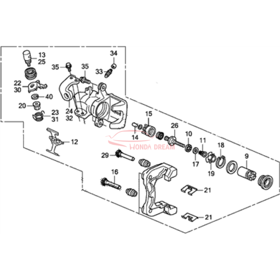 Caliper Sub-Assembly, Right Rear (43018-SZT-G00) - 1