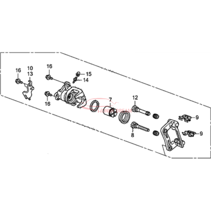 Caliper Sub-Assembly, Right Rear (43018-T2F-A01) - 2