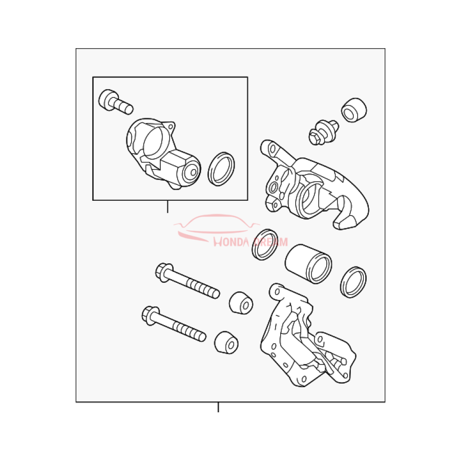 Caliper Sub-Assembly, Right Rear (43018-T7A-020) - 1