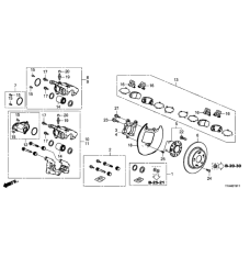 Caliper Sub-Assembly, Right Rear (43018-T7X-A61)