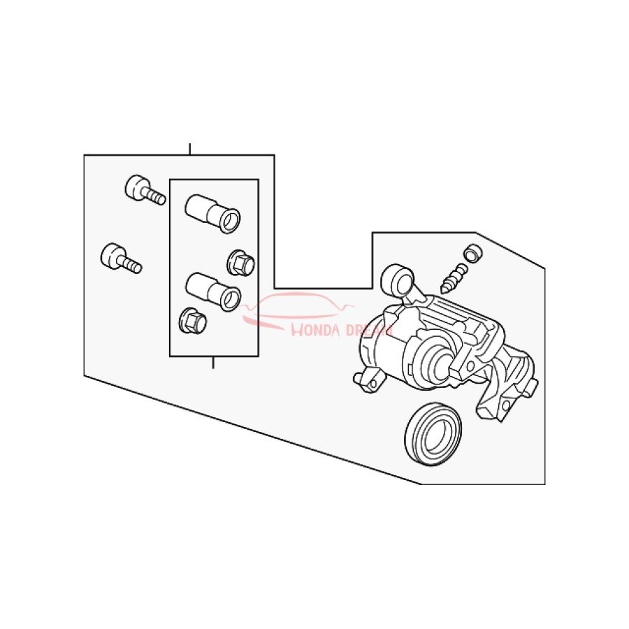 Caliper Sub-Assembly, Right Rear (43018-TGG-A02) - 1