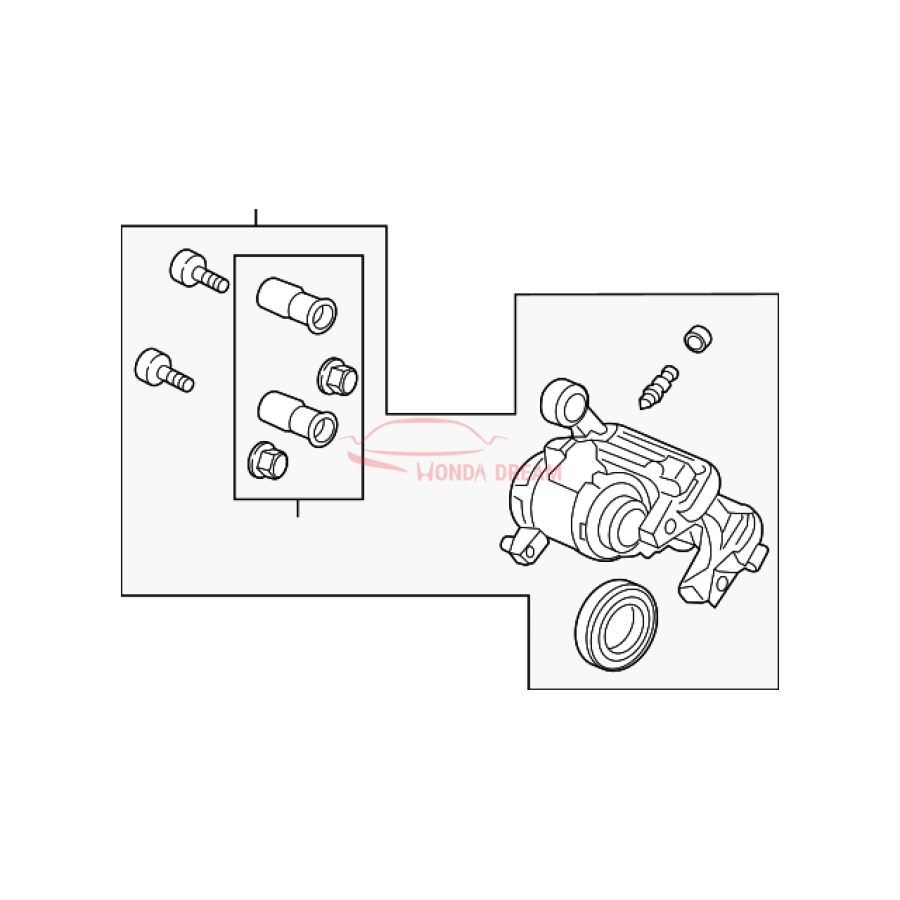 Caliper Sub-Assembly, Right Rear (43018-TGH-A02) - 1