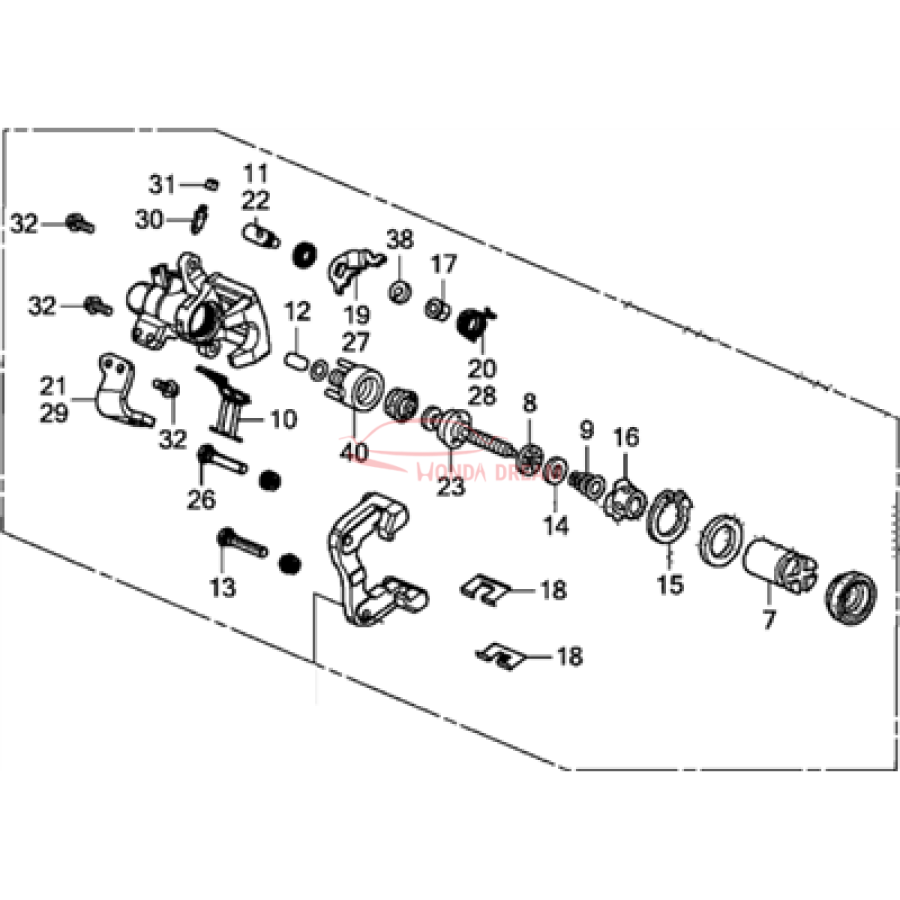 Caliper Sub-Assembly, Right Rear (43018-TR0-A00) - 2