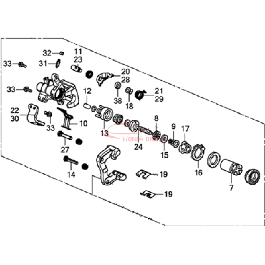 Caliper Sub-Assembly, Right Rear (43018-TR3-A02) - 2