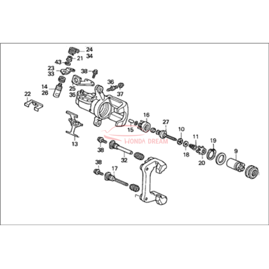 Caliper Sub-Assembly, Left Rear (43019-S04-013) - 1