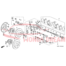 Caliper Sub-Assembly, Left Rear (43019-S5A-J02) - 3