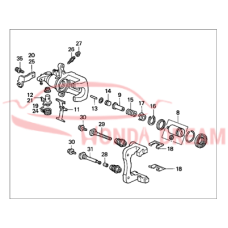 Caliper Sub-Assembly, Left Rear (43019-S84-A11) - 3