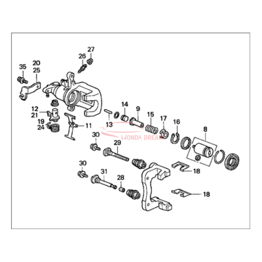 Caliper Sub-Assembly, Left Rear (43019-S84-A11) - 1