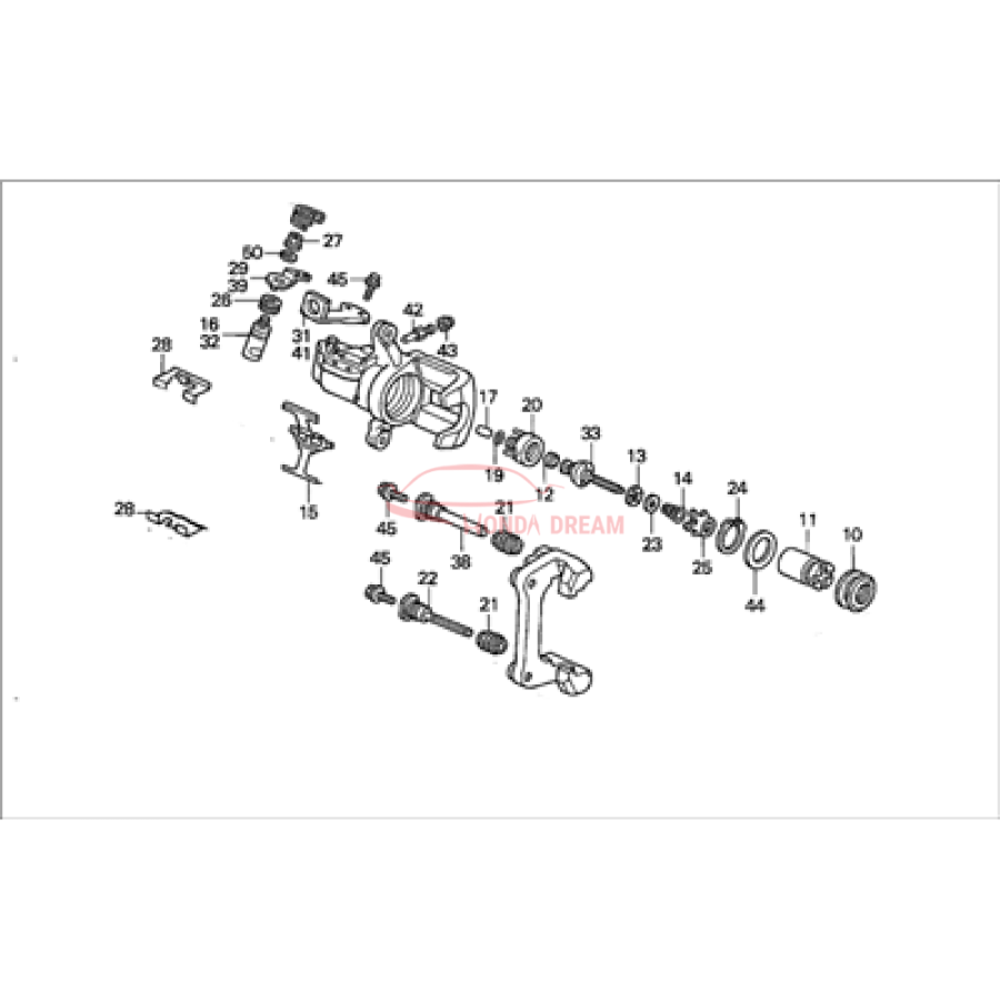 Caliper Sub-Assembly, Left Rear (43019-SR3-000) - 2