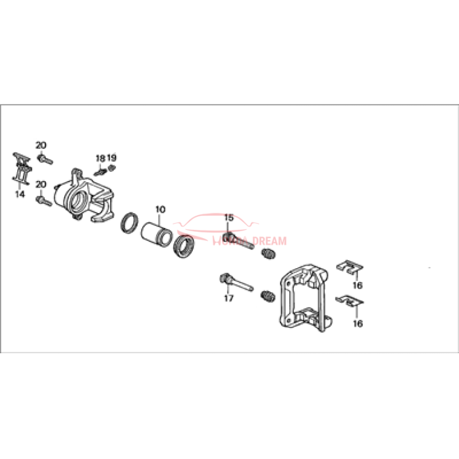 Caliper Sub-Assembly, Left Rear (43019-SX0-000) - 1