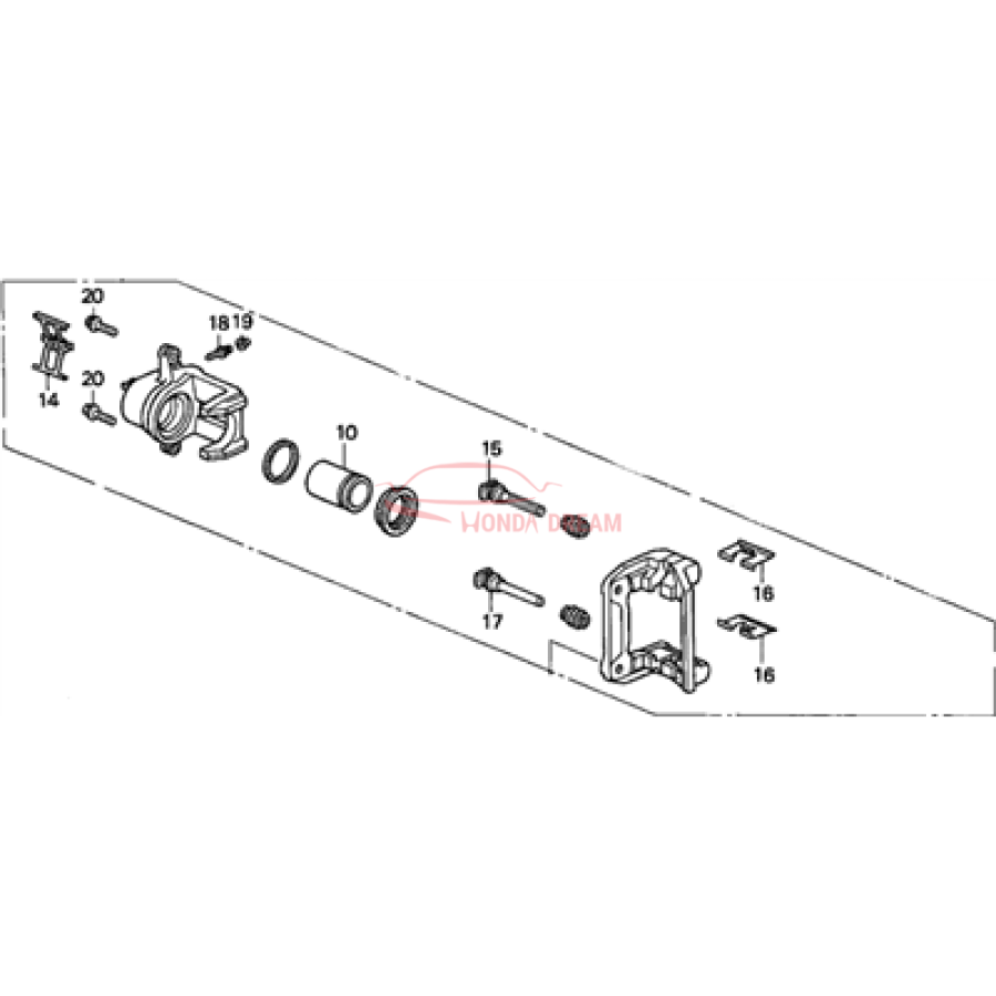 Caliper Sub-Assembly, Left Rear (43019-SZ3-A01) - 1