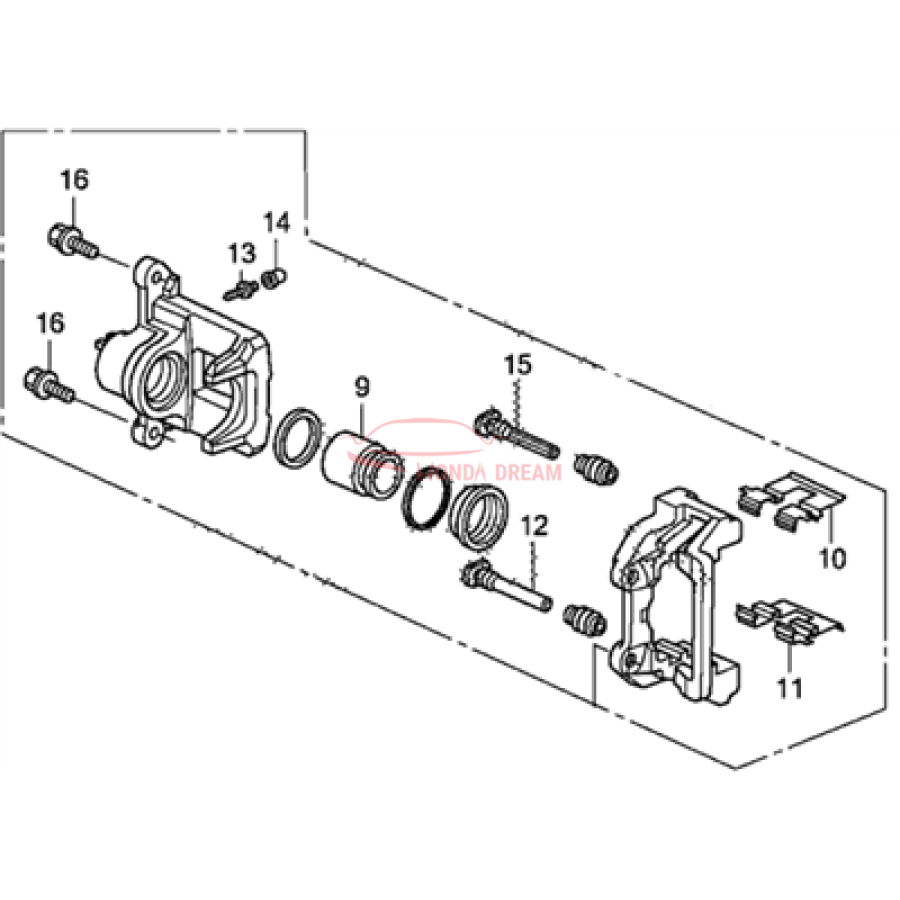 Caliper Sub-Assembly, Left Rear (43019-SZA-A01) - 3