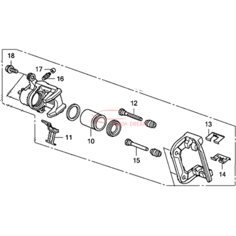 Caliper Sub-Assembly, Left Rear (43019-T0G-A00) - 1